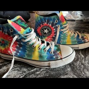 New Grateful Dead Converse All Star  Tie Dye 2008 Dancing Bears High Tops SZ 10